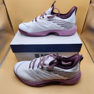 K-Swiss Shoes Womens Size 11‎ White Purple Speed Trac Tennis Court 97392-181-M